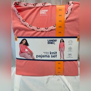 Lands' End Pink Knit Pajama Set